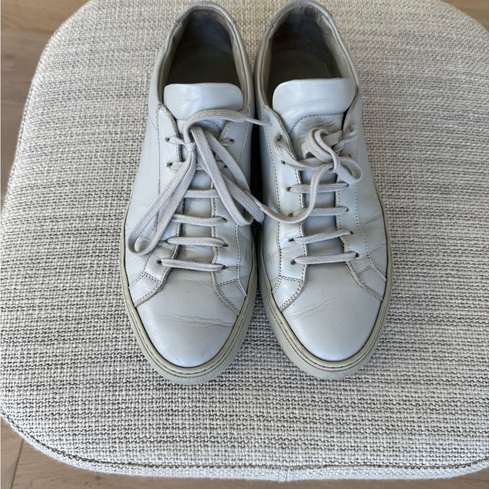 Common Projects Light Gray Leather Sneakers